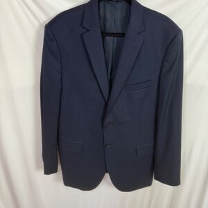 Jos A Banks Signature Wool Suit Jacket Blazer Size 46L 46 Long Blue Tailored Fit